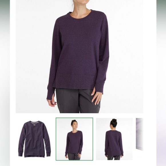 L.L.Bean (Size Small) Cozy Sweatshirt, Split-Hem- Darkest purple Heather - Picture 6 of 6